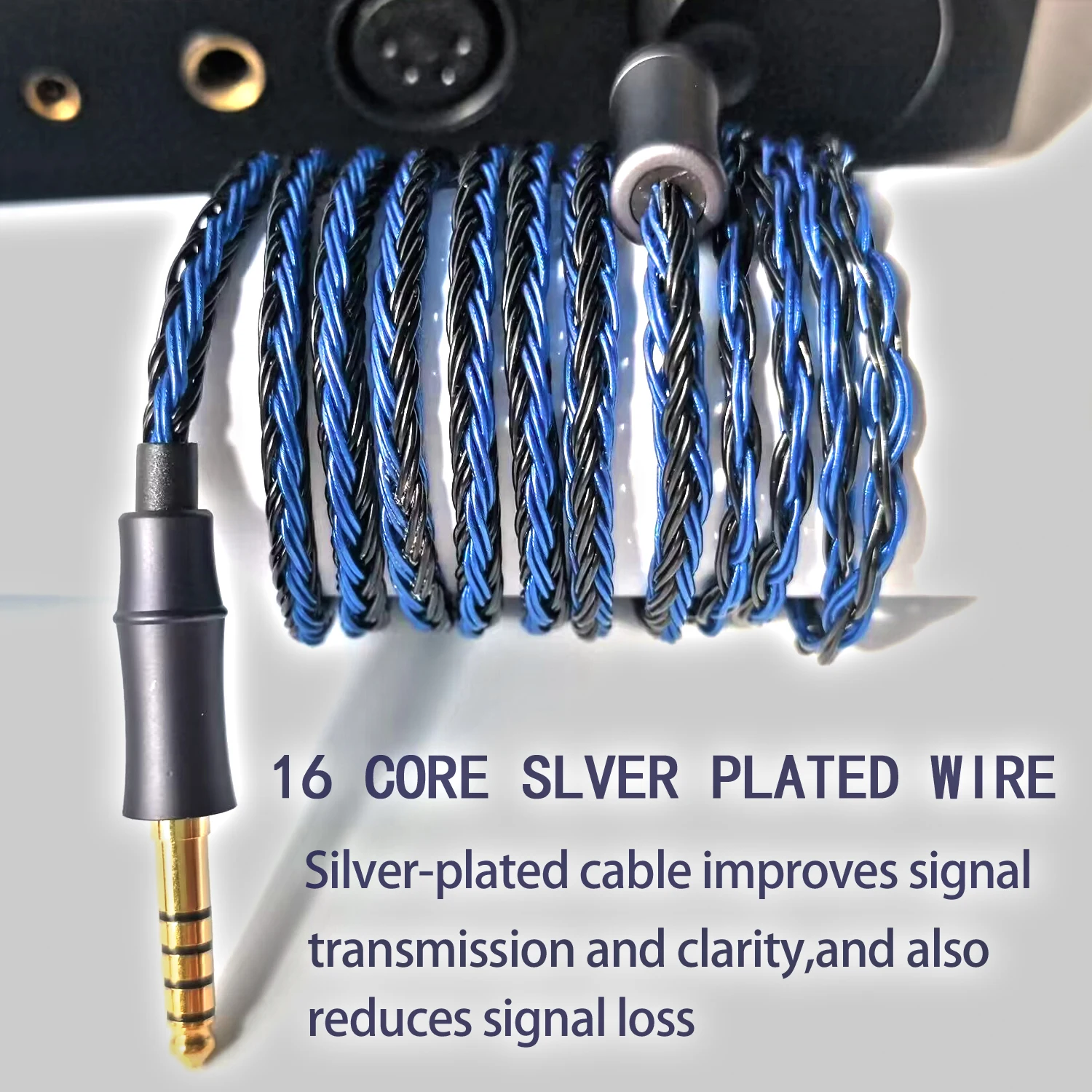 IEM Upgrade Cable 16 Core Silver Plated Earphone Upgraded Cords QDC-C Pin in Ear Monitor Cable for KZ ZS10 ZSN PRO AS16 CCA CRA IEM Upgrade Cable 16 Core Silver Plated Earphone Upgraded Cords QDC-C Pin in Ear Monitor Cable for KZ ZS10 ZSN PRO AS16 CCA CRA
