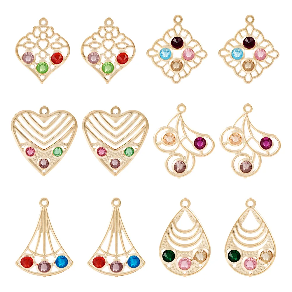 24Pcs Light Gold Color Iron Hollow Charms Glass Paved Flower Rhombus Heart Charms for DIY Earrings Jewelry Makings
24Pcs Light Gold Color Iron Hollow Charms Glass Paved Flower Rhombus Heart Charms for DIY Earrings Jewelry Makings