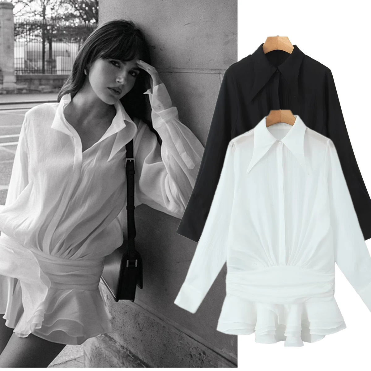 Maxdutti Solid Lyocell Long Shirt Mini Dress ashion Blogger Pleated Long Sleeve Sexy Mini Dress Women
Maxdutti Solid Lyocell Long Shirt Mini Dress ashion Blogger Pleated Long Sleeve Sexy Mini Dress Women