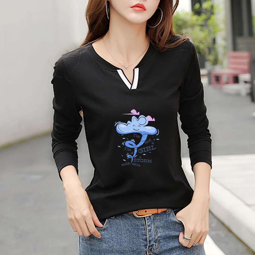 2022 New V Neck 100% Cotton T Shirt Woman Autumn Fashion Long Sleeve Shirt Women's T-shirt Loose Korean Style Women Shirts #1074
2022 New V Neck 100% Cotton T Shirt Woman Autumn Fashion Long Sleeve Shirt Women's T-shirt Loose Korean Style Women Shirts #1074