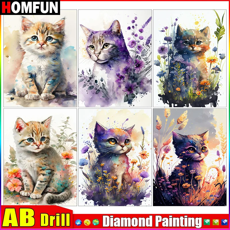 Алмазная живопись HOMFUN AB «сделай сам», картина с животными, кошками, цветами, полная выкладка, квадратная, круглая Алмазная 5D Вышивка крестиком, украшение для дома 
Алмазная живопись HOMFUN AB «сделай сам», картина с животными, кошками, цветами, полная выкладка, квадратная, круглая Алмазная 5D Вышивка крестиком, украшение для дома