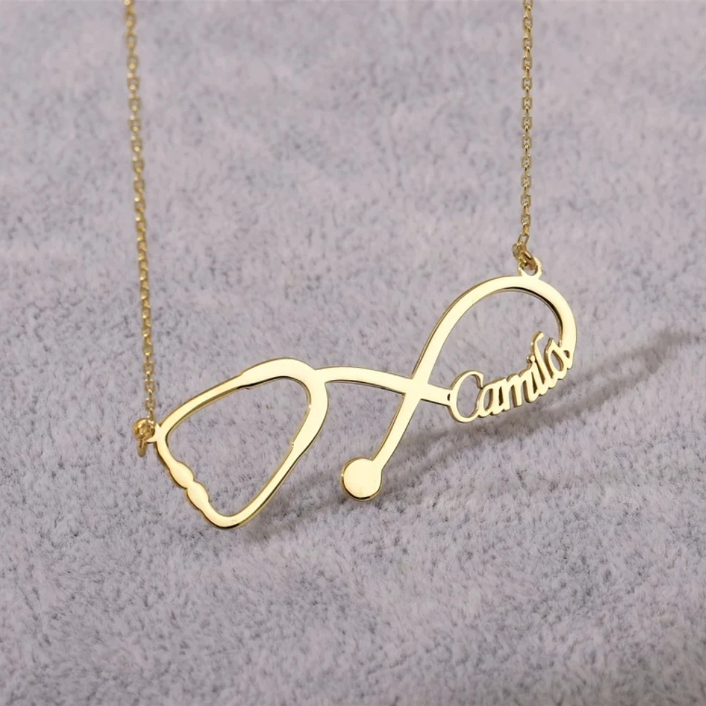 Custom Stethoscope Name Necklace Women Jewelry Stainless Steel Gold Color Personalized Doctor Nurse Nameplate Necklace
Custom Stethoscope Name Necklace Women Jewelry Stainless Steel Gold Color Personalized Doctor Nurse Nameplate Necklace