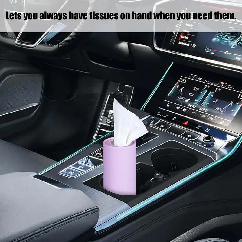 

Car Tissues Cylinder Tissue Holder Paper Towel Tube Round Cup Holder Tissue Cover Box Napkin Dispenser For Car napkins case