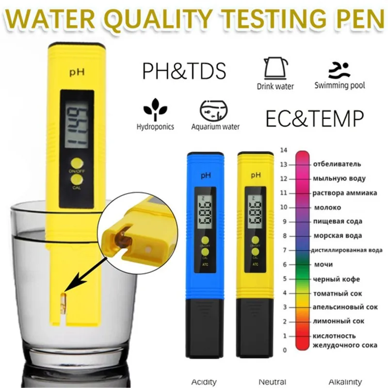 Digital LCD PH Meter Tester Acid-base Meter TDS EC Water Purity PPM Filter Hydroponic Pool Tester Tool Aquarium Tools
Digital LCD PH Meter Tester Acid-base Meter TDS EC Water Purity PPM Filter Hydroponic Pool Tester Tool Aquarium Tools
