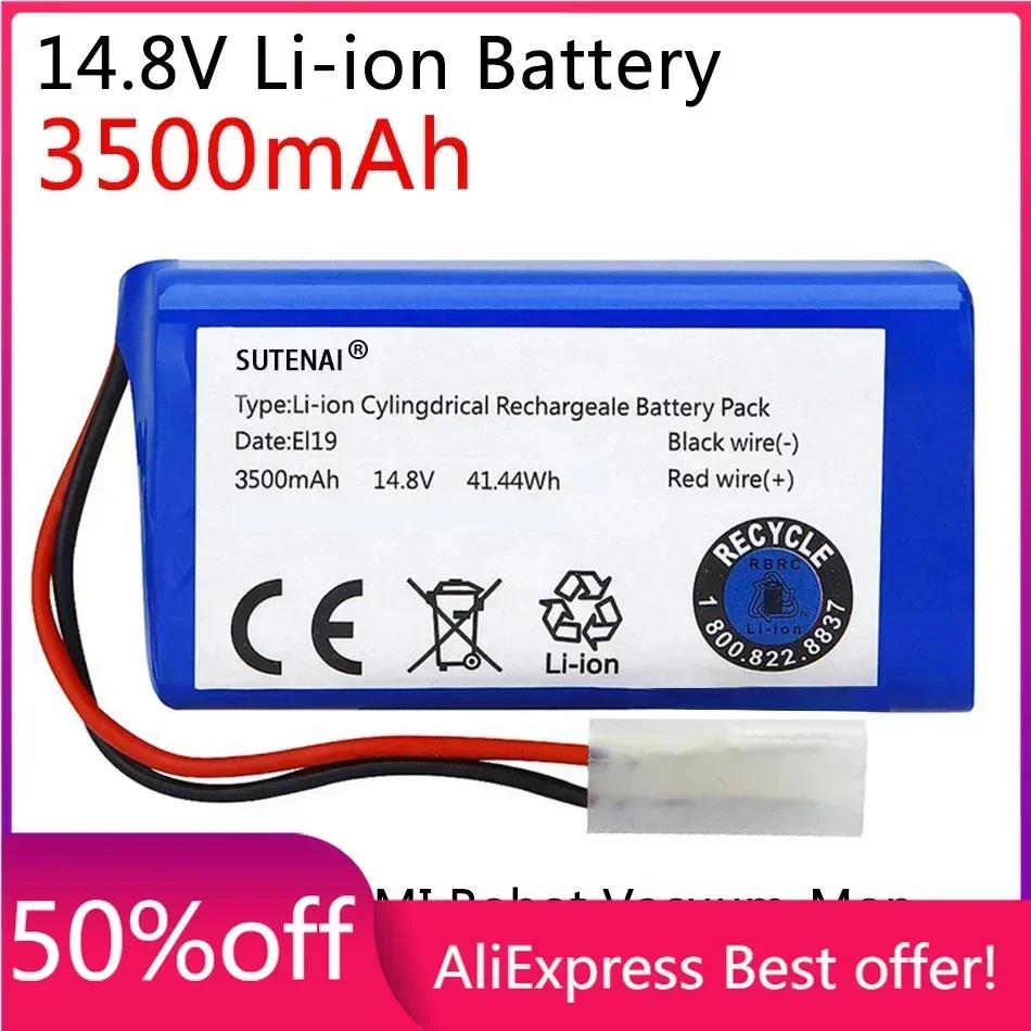 NEW 14.8V 3500mAh Li-ion Battery for Xiaomi G1 MI Robot Vacuum-Mop Essential MJSTG1 Robot Vacuum Cleaner 18650 Battery Pack
NEW 14.8V 3500mAh Li-ion Battery for Xiaomi G1 MI Robot Vacuum-Mop Essential MJSTG1 Robot Vacuum Cleaner 18650 Battery Pack