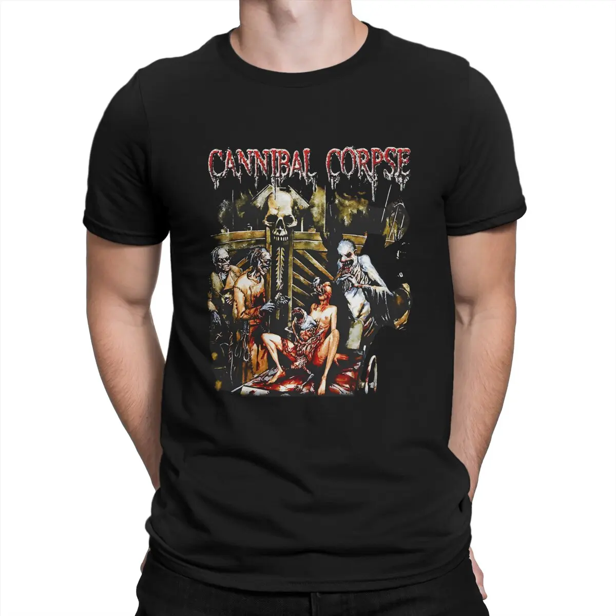

Rare Vintage Man's TShirt Cannibal Corpse Crewneck Short Sleeve 100% Cotton T Shirt Humor High Quality Gift Idea