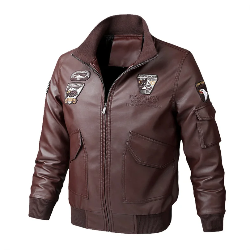 PU Leather Jacket Men Embroidery Trendy Streetwear Waterproof Motorcycle Jacket Faux Leather Cargo Coat Spring Autumn Outerwear
PU Leather Jacket Men Embroidery Trendy Streetwear Waterproof Motorcycle Jacket Faux Leather Cargo Coat Spring Autumn Outerwear