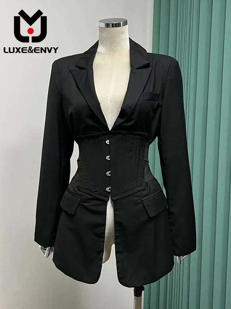 

LUXE&ENVY Fall New Station Hot Fried Slim Fishbone Waist, Thin Suit Coat