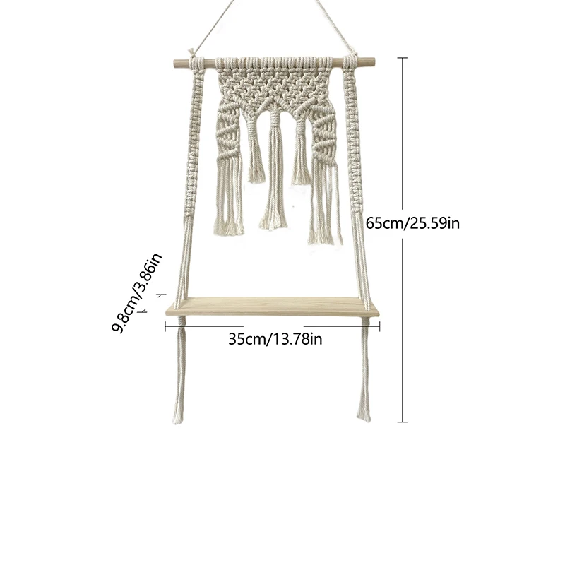 Boho Macrame Wood Wall Hanging Storage Shelf 19 Sd3393484aad94cccb426a41825f9ddd7j
