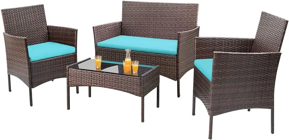 Patio Furniture Set 3/4 Pieces,Wicker Rattan Chairs Set with Soft Cushion for Garden Yard Backyard Lawn Porch Poolside Balcony
Patio Furniture Set 3/4 Pieces,Wicker Rattan Chairs Set with Soft Cushion for Garden Yard Backyard Lawn Porch Poolside Balcony