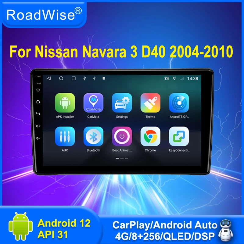 

Roadwise 8+256 Android 12 Car Radio For Nissan Navara 3 D40 2004 - 2010 Multimedia Carplay 4G Wifi GPS DVD 2Din Autoradio Stereo