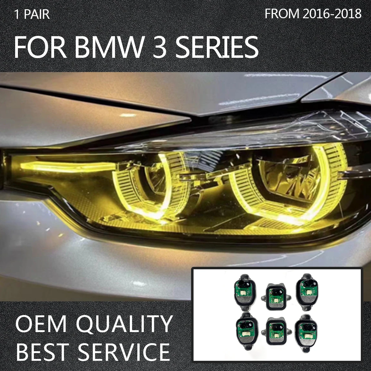 

Yellow Angel Eyes DRL daylight LED Boards For BMW F30 F31 F35 Adaptive LED Headlight multicolor 63117419615 7419615 7419610