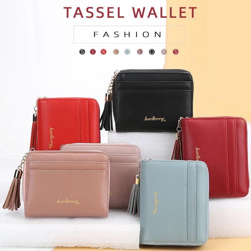Short Ladies Wallet Fashion PU Leather Wallets Money Bag Multifunctional Tassel Multi-card Credit Card Holder Zipper Coin Purses
Short Ladies Wallet Fashion PU Leather Wallets Money Bag Multifunctional Tassel Multi-card Credit Card Holder Zipper Coin Purses