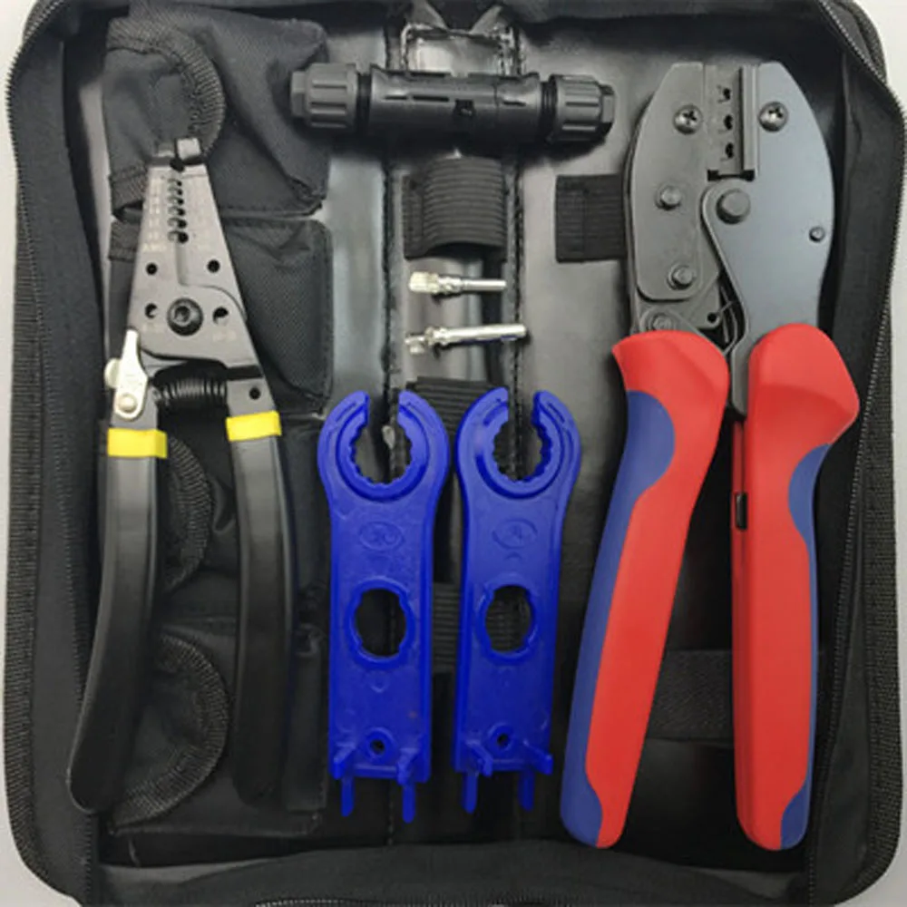 

MC4 photovoltaic connector Solar PV Cable Crimping Tools Pressing Ratchet terminal cold crimper terminal crimpping tool set