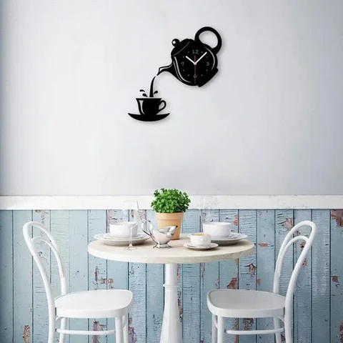 DIY 3D Acrylic Mirror Teapot Shape Wall Clock Modern Kitchen Home Decor Sticker Hollow Digital Clock Home Decor
DIY 3D Acrylic Mirror Teapot Shape Wall Clock Modern Kitchen Home Decor Sticker Hollow Digital Clock Home Decor
