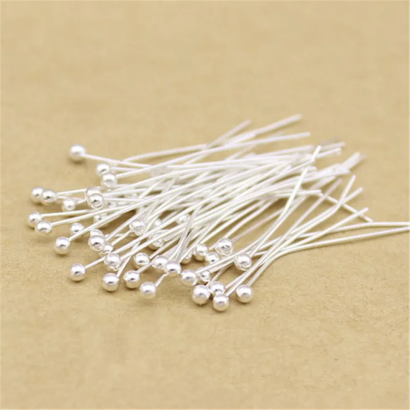 

100pcs 16/18/20/22/25/30/35/40/50MM Silver Color Copper Ball Head Pins For Diy Jewelry Making Head Findings Dia 0.5MM Supplies