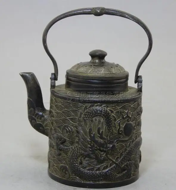 Коллекция старинная китайская бронза ручная резная чайник с драконом w Qianlong Mark
Коллекция старинная китайская бронза ручная резная чайник с драконом w Qianlong Mark