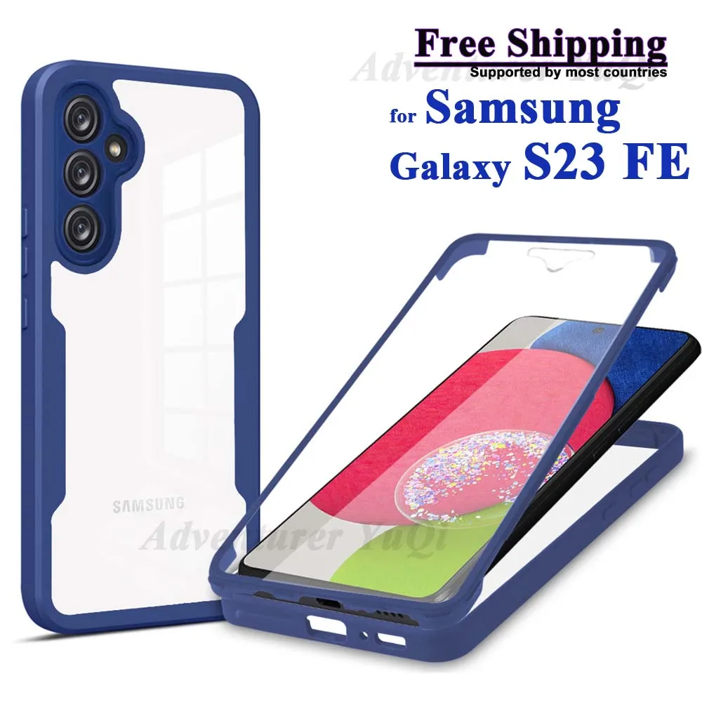 

For Samsung Galaxy S23 FE 5G 360 Case Full Coverage Protection Screen Protector Camera Lens Phone Bumper Shell Funda