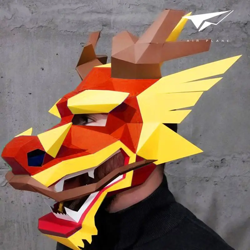 Dragon King Mask Full Face Handmade DIY Paper Model 2024 Dragon Year Lucky, Dominant Wearable Cos Performance Head Set
Dragon King Mask Full Face Handmade DIY Paper Model 2024 Dragon Year Lucky, Dominant Wearable Cos Performance Head Set