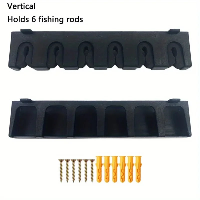 

Fishing Rod Holders 6/8-Rod Rack Vertical Pole Holder Wall Mount Modular For Garage Fishing Pole Display Stand Fixed Frame