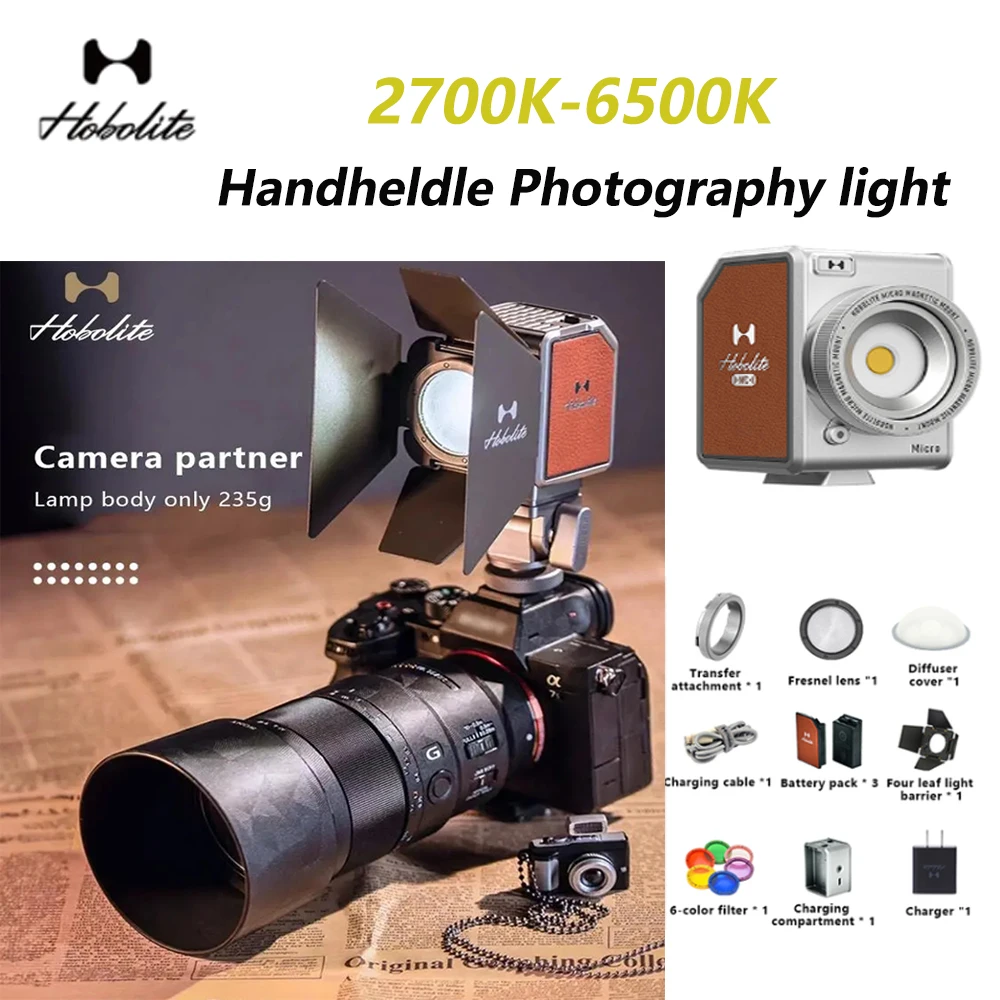 Hobolite Micro Bi-color 2700K-6500K LED Light Video Light Portable Professional Studio Strobe Lamp Fill Light for Tiktok Youtube
Hobolite Micro Bi-color 2700K-6500K LED Light Video Light Portable Professional Studio Strobe Lamp Fill Light for Tiktok Youtube