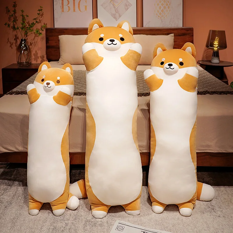 

130cm Giant Long Shiba Inu Dog Plush Toy Throw Pillow Stuffed Soft Animal Corgi Chai Cushion Kawaii Birthday Valentine Present
