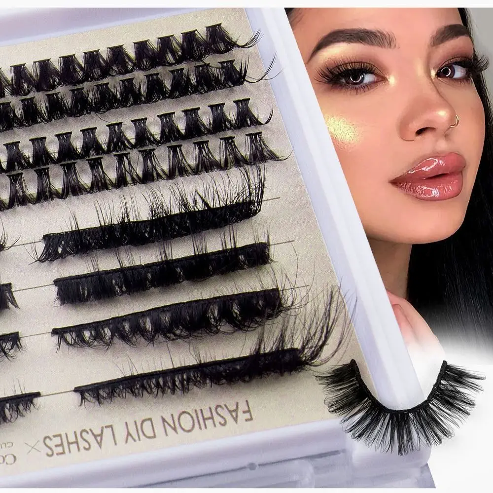 

Fluffy False Eyelashes New Messy Faux Mink Hair Cluster Lashes Long Thick Dramatic Individual Eyelashes Lash Extension