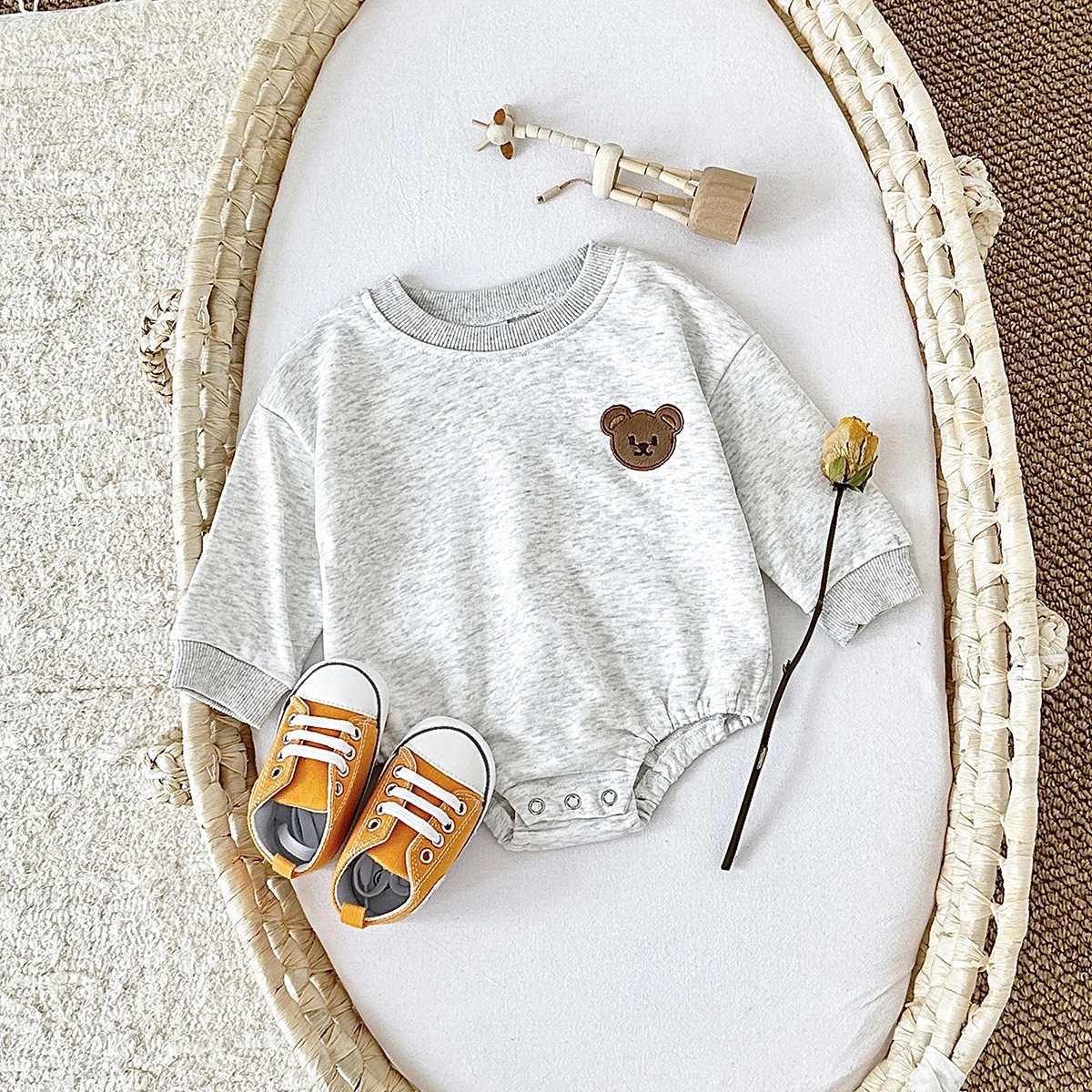 Baby Clothes Romper Long Sleeve Bear Sweatshirt Sweet Lavender Terry Cotton 0-2Y Newborn Boy Girl Bodysuits Infant Fall Winter 27 Sd342af3037464cc6aaa56462713e2fc7u