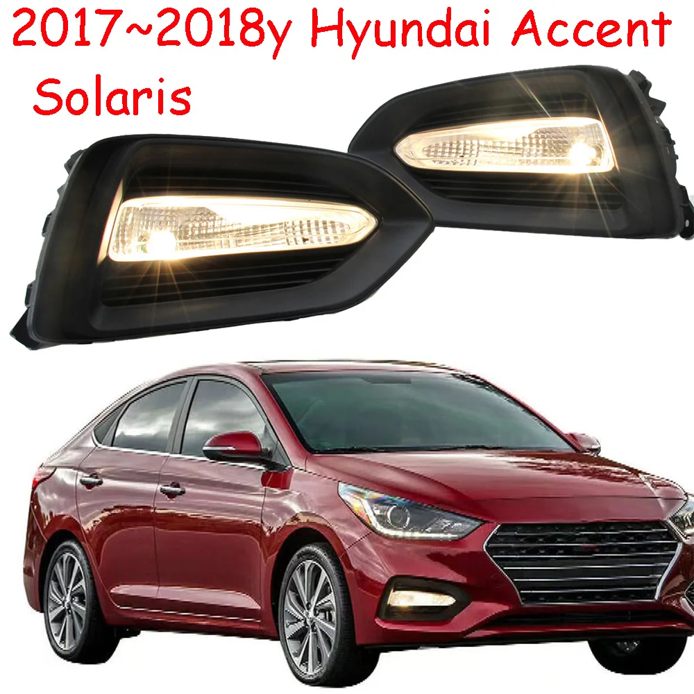 

car bumper headlamp solaris headlamp for Hyundai Accent headlight 2017~2018y DRL car accent daytime running light head light