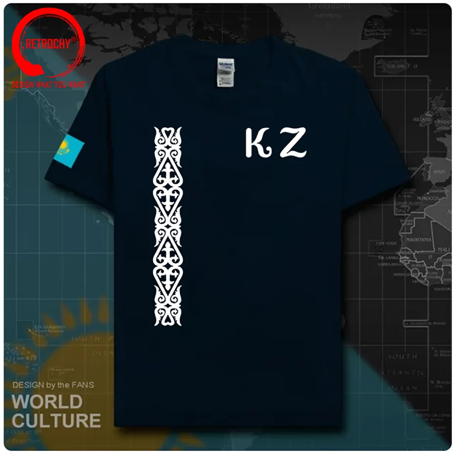 

Казахстан KAM Казахская Футболка мужская традиционная этническая Казахская одежда летняя хлопковая Повседневная футболка мужская модная футболка
