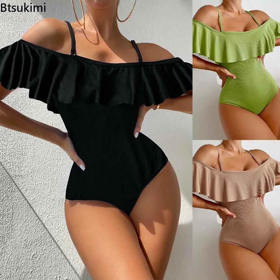 New Summer Sexy Swimwear Women One Piece Solid Off Sholuder Ruffles Design High Waist Bikini Sets Woman Swimsuit Beachwear 2023
New Summer Sexy Swimwear Women One Piece Solid Off Sholuder Ruffles Design High Waist Bikini Sets Woman Swimsuit Beachwear 2023