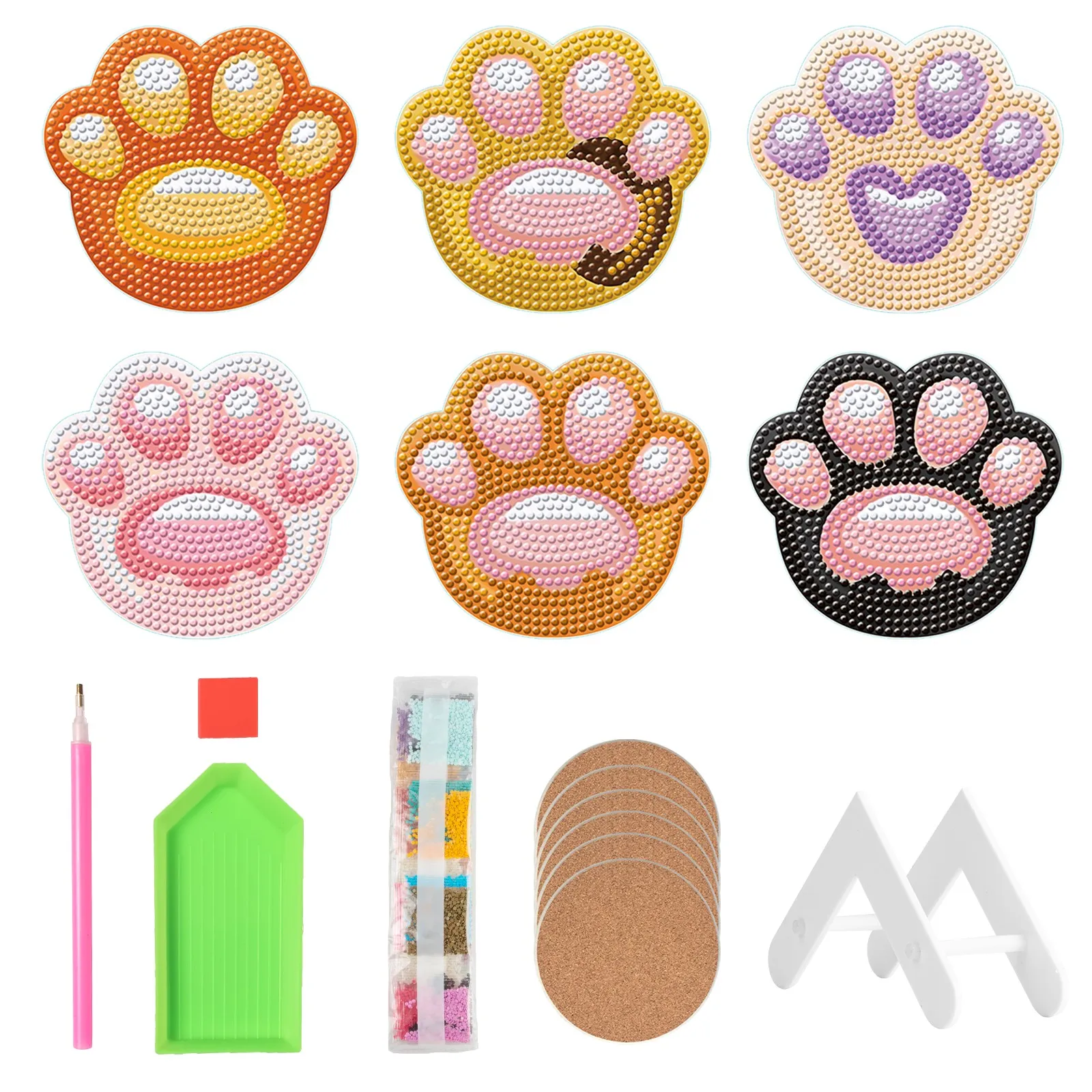 Cat Paw 5D DIY Acrylic Diamond Painting Coasters Panda Gnome Coaster Cup Cushion With Rack Kitchen Accessories Handicrafts
Cat Paw 5D DIY Acrylic Diamond Painting Coasters Panda Gnome Coaster Cup Cushion With Rack Kitchen Accessories Handicrafts