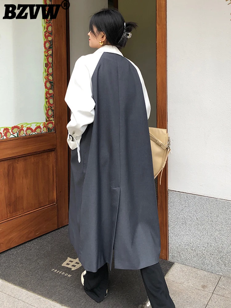 BZVW Spliced Contrast Color Long Windbreaker Coat Women's Clothing 2023 Spring Autumn Fashion Designer Trench Female Casual Tide 
BZVW Spliced Contrast Color Long Windbreaker Coat Women's Clothing 2023 Spring Autumn Fashion Designer Trench Female Casual Tide