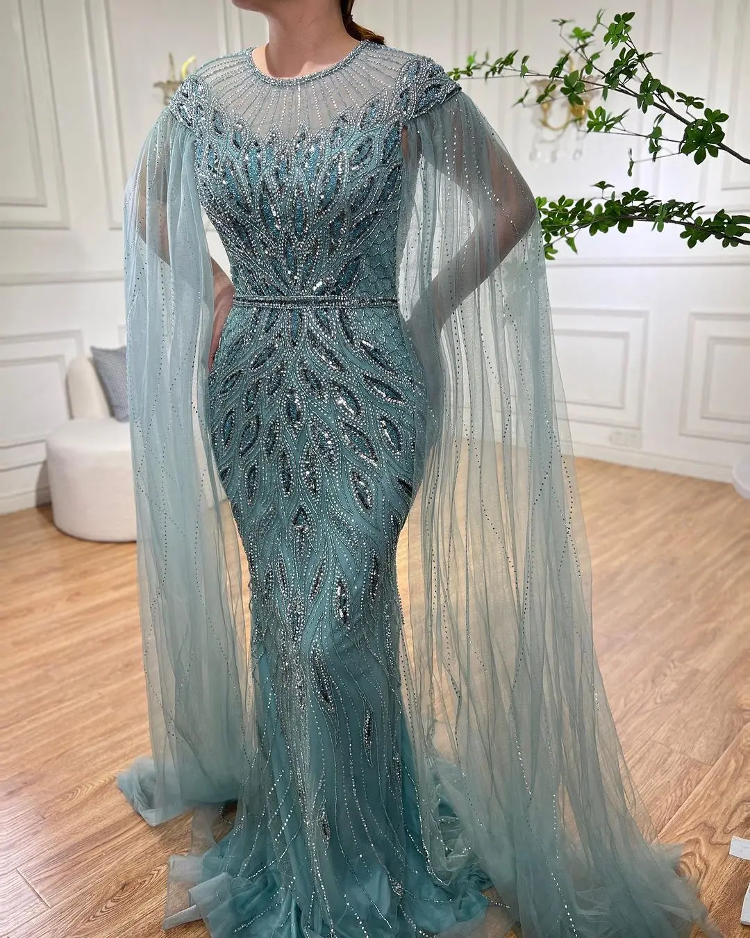 Arabic Blue Cape Sleeves Mermaid Beaded Luxury Long Evening Dresses Gowns for Women Wedding Party 8 Mallzona Sd348bfe08e234281930eaebf740a0bf6U Arabic Blue Cape Sleeves Mermaid Beaded Luxury Long Evening Dresses Gowns for Women Wedding Party Mallzona