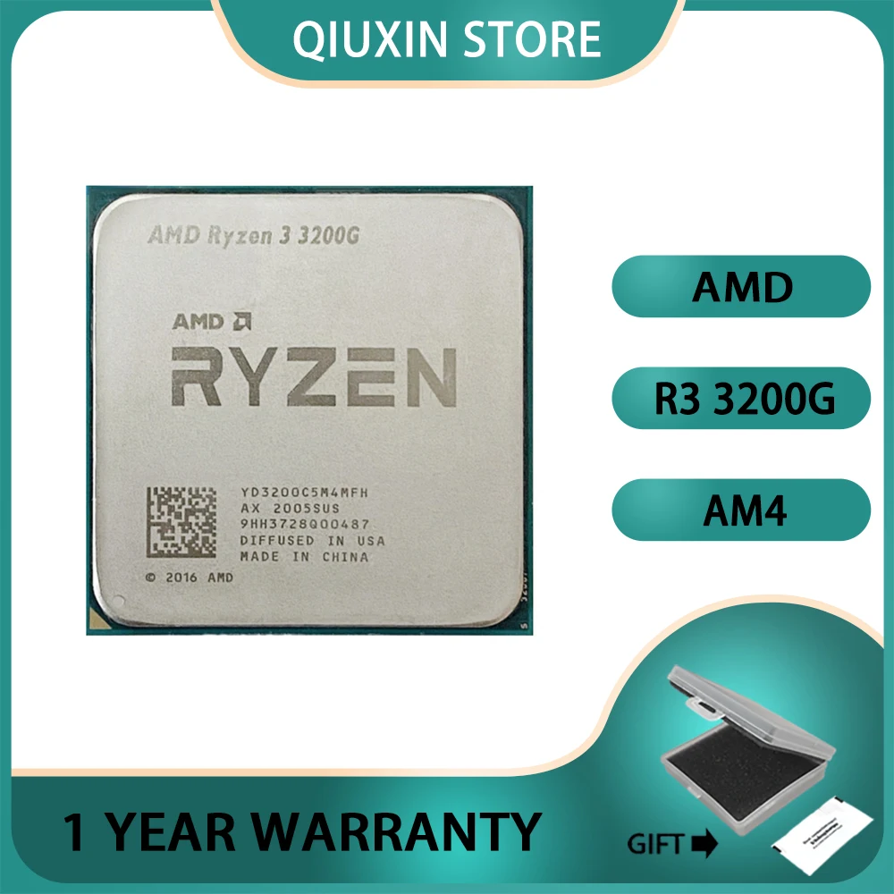 

CPU3 .6 GHz Quad-Core Quad-Thread 65W Socket AM4,AMD Ryzen 3 3200G R3 3200G Processor L3=4M YD3200C5M4MFH