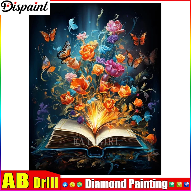 Dispaint AB 5D DIY Diamond Painting "Flower Book Butterfly" Full Drill Resin Diamond Embroidery Cross Stitch Home Decor
Dispaint AB 5D DIY Diamond Painting "Flower Book Butterfly" Full Drill Resin Diamond Embroidery Cross Stitch Home Decor