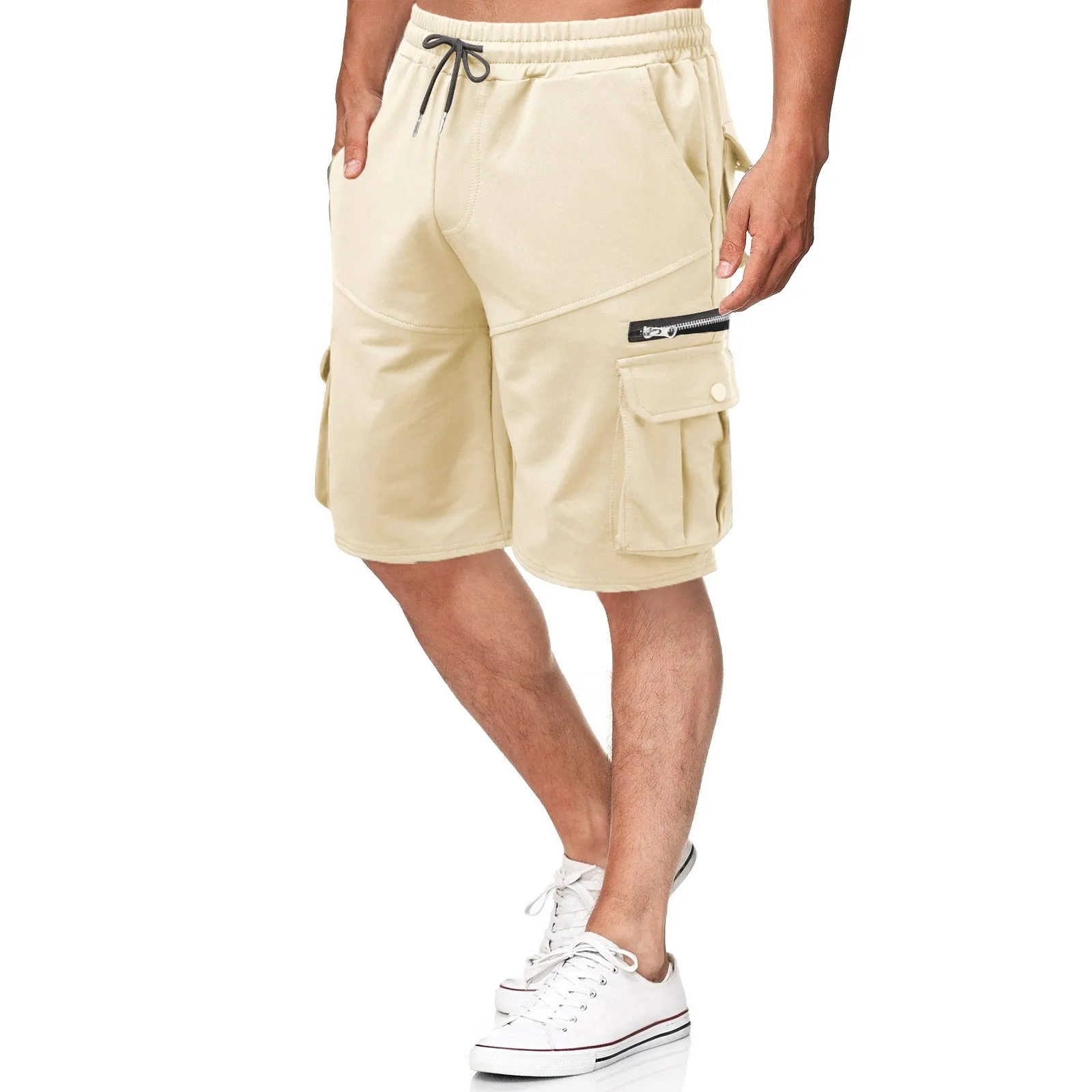 Summer Cotton Five-Point Cargo Shorts Men Breathable Drawstring Elastic Waist Short Pant With Pockets Loose Solid Sports Breeche
Summer Cotton Five-Point Cargo Shorts Men Breathable Drawstring Elastic Waist Short Pant With Pockets Loose Solid Sports Breeche