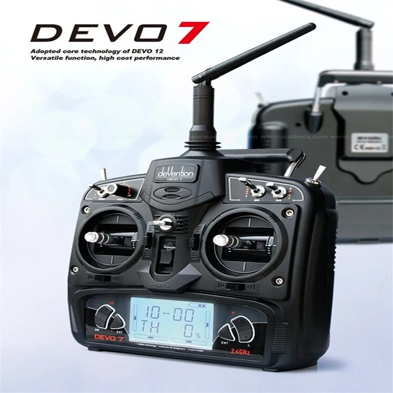 

Walkera Radio RC Drone Remote Controller DEVO 7 2.4 GHz Transmitter 7 Channel DSSS 2.4G &amp RX701 Receiver Heli Quadcopter