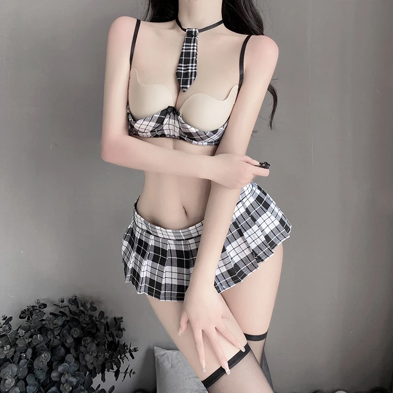 Plaid Student Uniform Sexy Lingerie Steel Ring Gathered Sexy Pleated Skirt Suit Maid Cosplay Maid Lingerie Dress Sexy Skirt
Plaid Student Uniform Sexy Lingerie Steel Ring Gathered Sexy Pleated Skirt Suit Maid Cosplay Maid Lingerie Dress Sexy Skirt