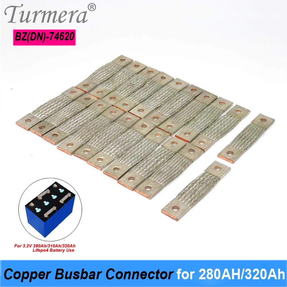 Turmera 12V Busbar Lifepo4 Battery Flexible Copper Connecter Hole to Hole 74mm 2mm 400A Use in 280Ah 310Ah 320Ah Lifepo4 Battery
Turmera 12V Busbar Lifepo4 Battery Flexible Copper Connecter Hole to Hole 74mm 2mm 400A Use in 280Ah 310Ah 320Ah Lifepo4 Battery