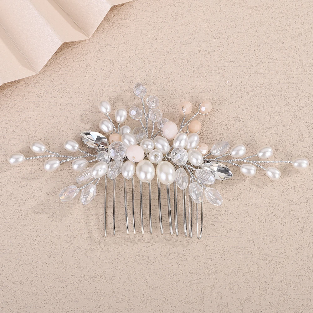 Pearl Crystal Bride Hair Comb for Wedding Hair Accessories Rhinestone Bridal Side Hair Comb Party Hair Jewelry for Women Girl 11 Sd34e6283163b4d47a6d03e36e3fde2bc4
