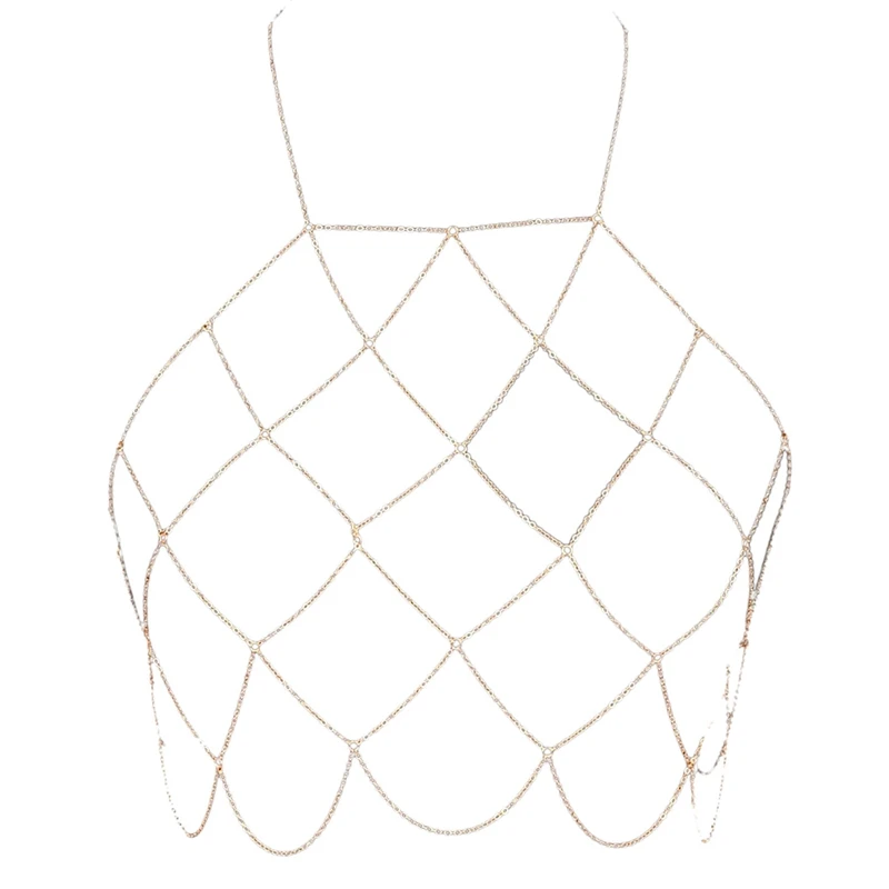 4X Women's Halterneck Mesh Body Chain Bralette Bikini Bra Necklaces Stomachers(Gold)
4X Women's Halterneck Mesh Body Chain Bralette Bikini Bra Necklaces Stomachers(Gold)