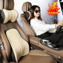 Car Driver Pillow Space Memory Foam Car Lumbar Support Back Cushion Car Seat Neck Pillow Washable Auto Pillow Cushion Accesorios