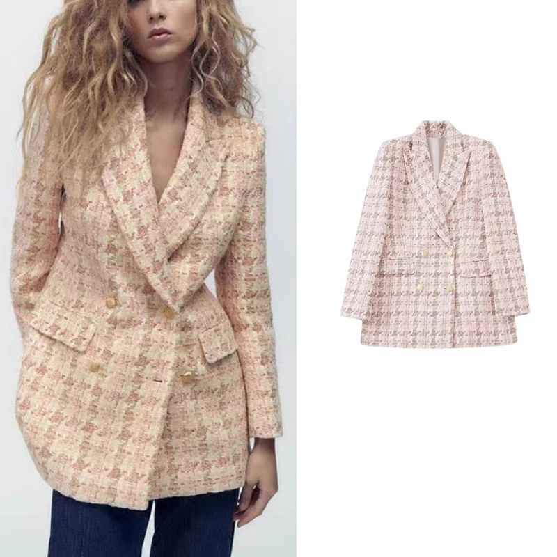 Vintage Plaid Oversized Casual Blazer Long Sleeve Double Breast Sweet Outwear Fashion 2022 Office Lady Chic Mujer Jacket
Vintage Plaid Oversized Casual Blazer Long Sleeve Double Breast Sweet Outwear Fashion 2022 Office Lady Chic Mujer Jacket