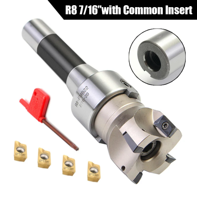 1Set R8 FMB22 Straight Shank Arbor 400R 50mm Face End Mill Cutter 4pc APMT1604 Carbide Inserts +90°T spanner Wrench Turning Tool
1Set R8 FMB22 Straight Shank Arbor 400R 50mm Face End Mill Cutter 4pc APMT1604 Carbide Inserts +90°T spanner Wrench Turning Tool