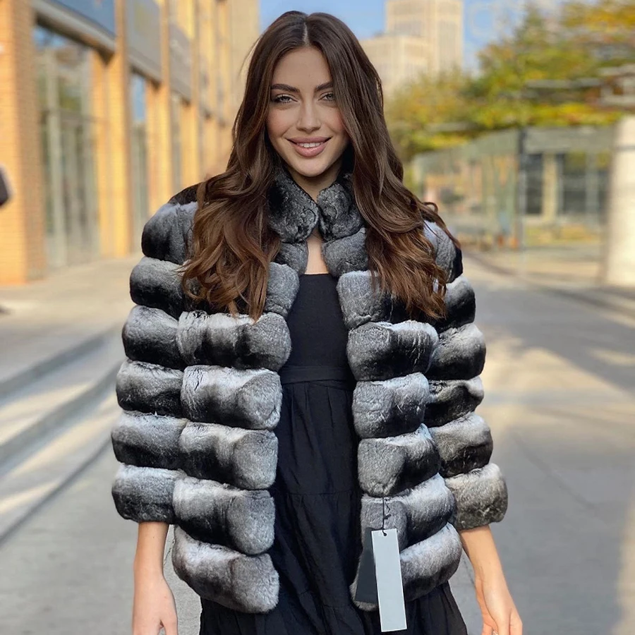Real Fur Coat Chinchilla Fur Short Natural Rex Rabbit Fur Jacket Stand Collar Winter Jackets For Women 2023
Real Fur Coat Chinchilla Fur Short Natural Rex Rabbit Fur Jacket Stand Collar Winter Jackets For Women 2023