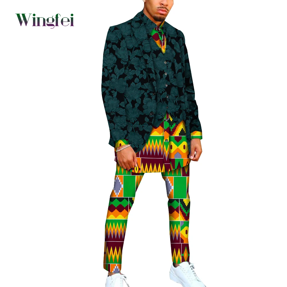 4 Pcs Set Fashion Dashiki Men Suit Ankara Print Men's Shirt+pants+vest+blazer Jacket Bazin Riche African Clothes for Men WYN1808
4 Pcs Set Fashion Dashiki Men Suit Ankara Print Men's Shirt+pants+vest+blazer Jacket Bazin Riche African Clothes for Men WYN1808