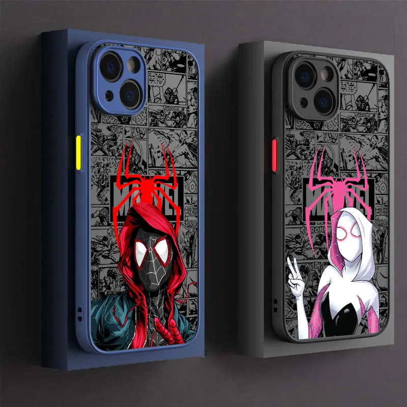 Spider Gwen Siderman Miles Morales Marvel Phone Cases For iPhone 14 15 16 Pro Covers For Apple 11 13 Pro Max 12 Mini 7 8 16 Plus Spider Gwen Siderman Miles Morales Marvel Phone Cases For iPhone 14 15 16 Pro Covers For Apple 11 13 Pro Max 12 Mini 7 8 16 Plus