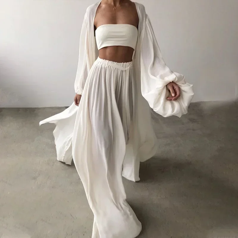 2024 New Three-piece Fashion Cardigan Wrap Top and High-waisted Trouser Suit Simple Women's Casual Soft Spring Style Material
2024 New Three-piece Fashion Cardigan Wrap Top and High-waisted Trouser Suit Simple Women's Casual Soft Spring Style Material