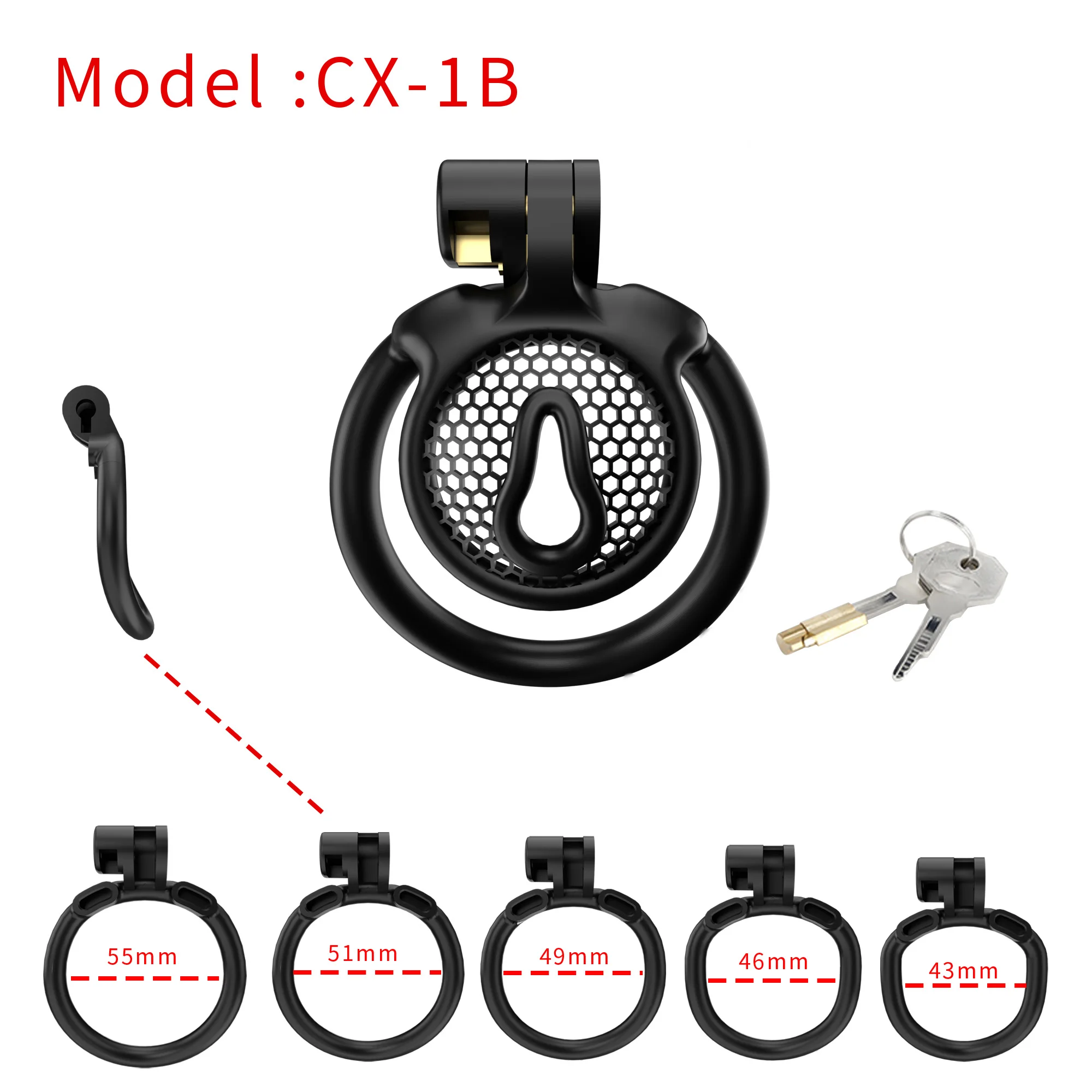 Mini dispositivos de castidade masculina com 5 anéis penis, Pequena gaiola do galo, Bloqueio de castidade, BDSM Slave Sex Toy para homem e gay, 7 modos Mini dispositivos de castidade masculina com 5 anéis penis, Pequena gaiola do galo, Bloqueio de castidade, BDSM Slave Sex Toy para homem e gay, 7 modos